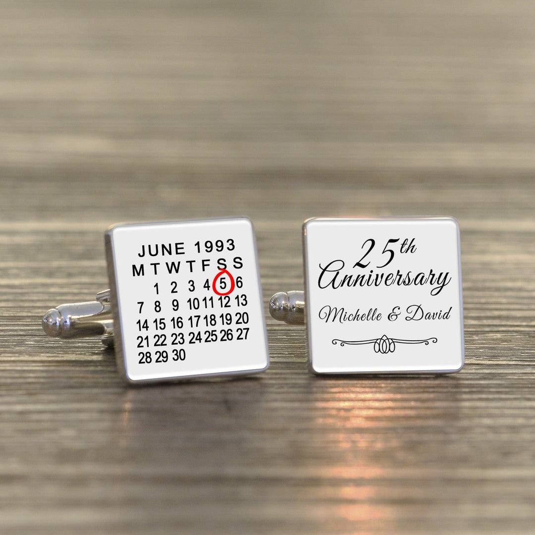 Cufflink Man Cufflinks - Personalised Personalised Anniversary Calendar Cufflinks