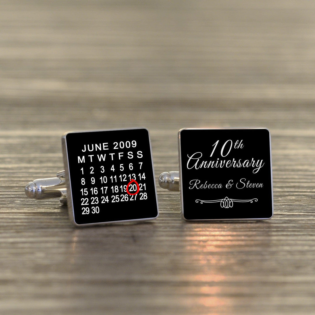 Cufflink Man Cufflinks - Personalised Personalised Anniversary Calendar Cufflinks