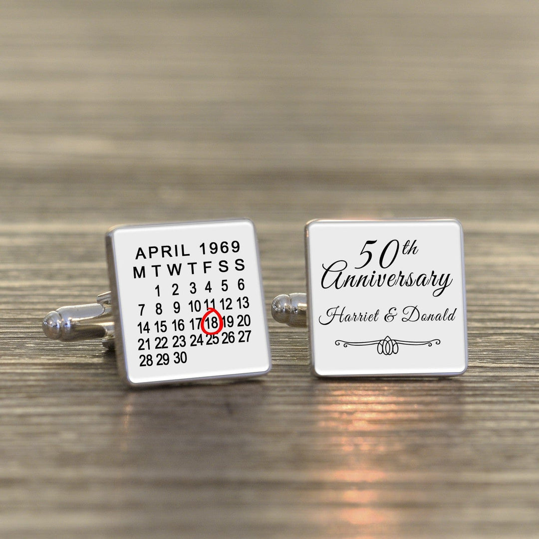 Cufflink Man Cufflinks - Personalised Personalised Anniversary Calendar Cufflinks