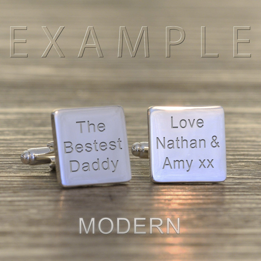 Cufflink Man Cufflinks - Personalised Personalised - Any Message - Square cufflinks