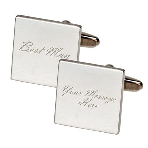 Cufflink Man Cufflinks - Personalised Personalised Best Man Cufflinks - Square & Engraved