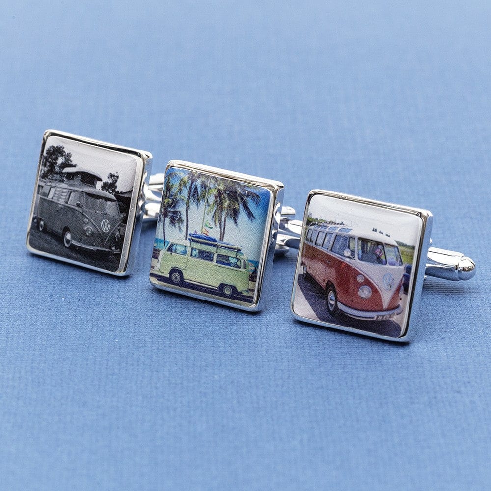 Cufflink Man Cufflinks - Personalised Personalised Campervan Photo Cufflinks - Your Camper Van on Cufflinks