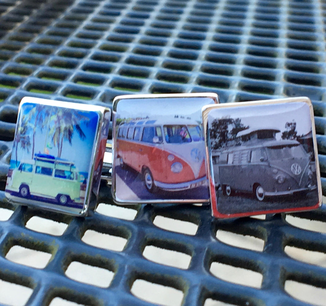 Cufflink Man Cufflinks - Personalised Personalised Campervan Photo Cufflinks - Your Camper Van on Cufflinks