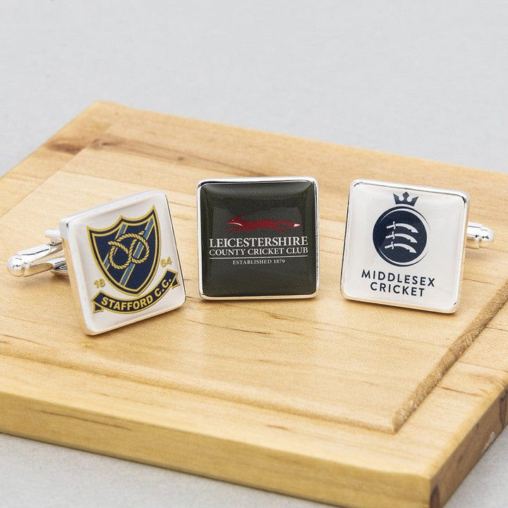 Cufflink Man Cufflinks - Personalised Personalised Cricket Club Cufflinks with Club Logo or Crest