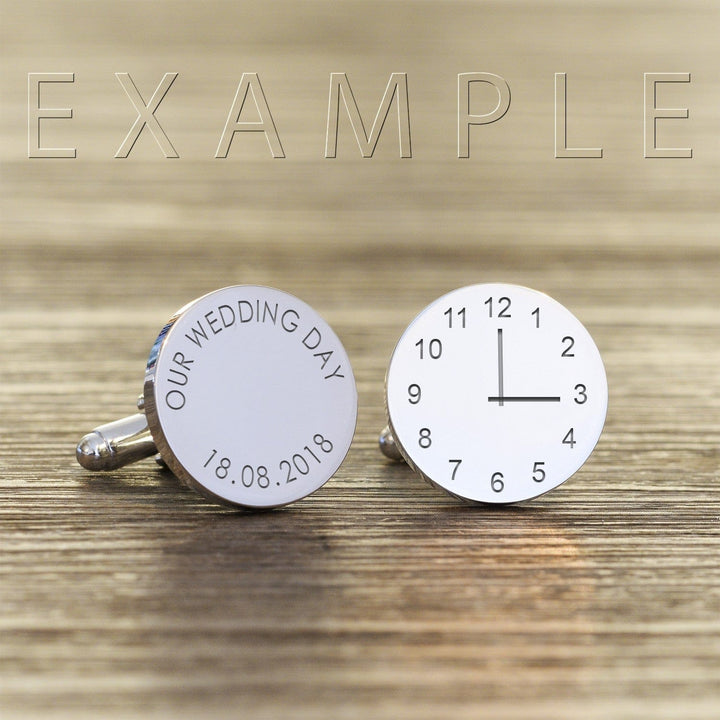 Cufflink Man Cufflinks - Personalised Personalised Cufflinks Engraved with any Message plus Date & Time