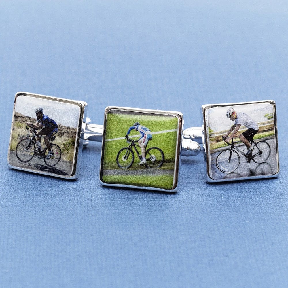 Cufflink Man Cufflinks - Personalised Personalised Cycling Photo Cufflinks - Your Bike on Cufflinks