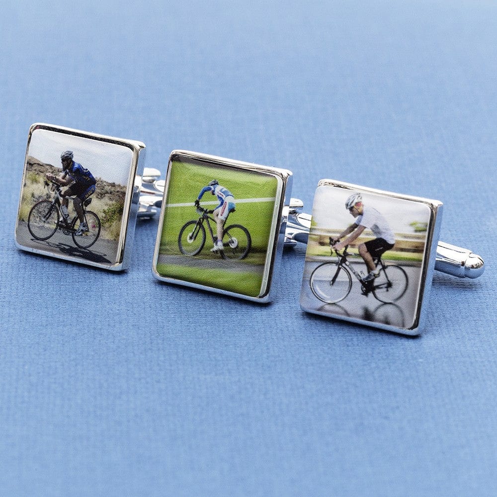 Cufflink Man Cufflinks - Personalised Personalised Cycling Photo Cufflinks - Your Bike on Cufflinks