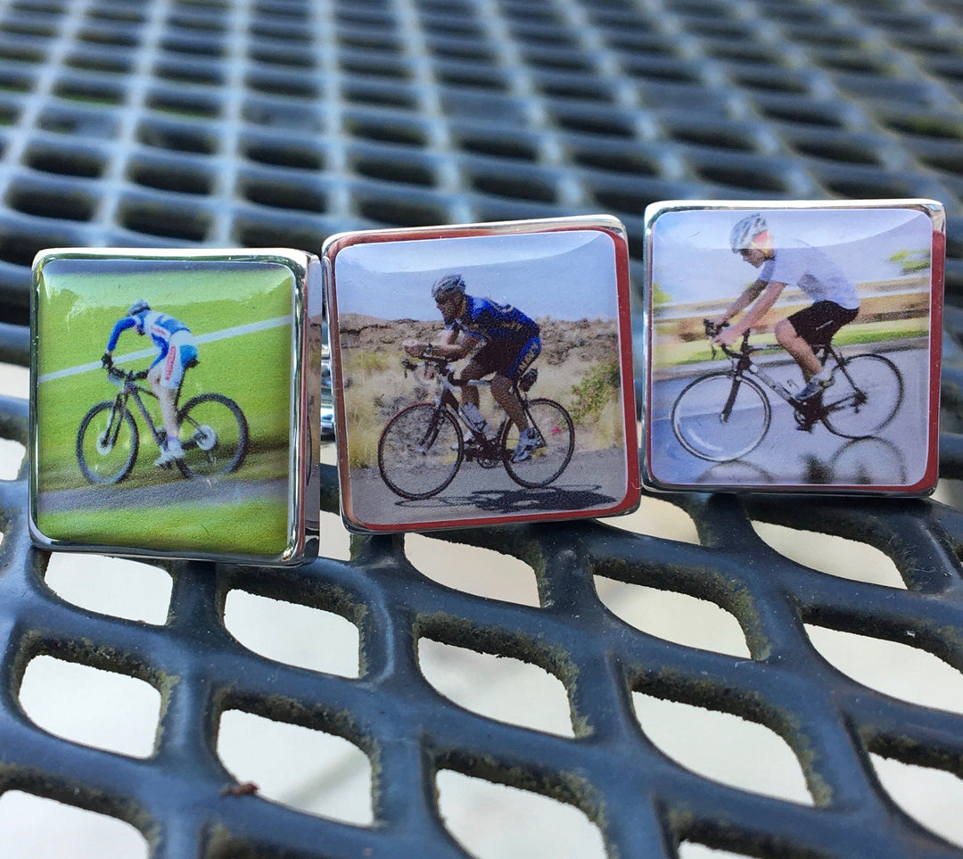 Cufflink Man Cufflinks - Personalised Personalised Cycling Photo Cufflinks - Your Bike on Cufflinks