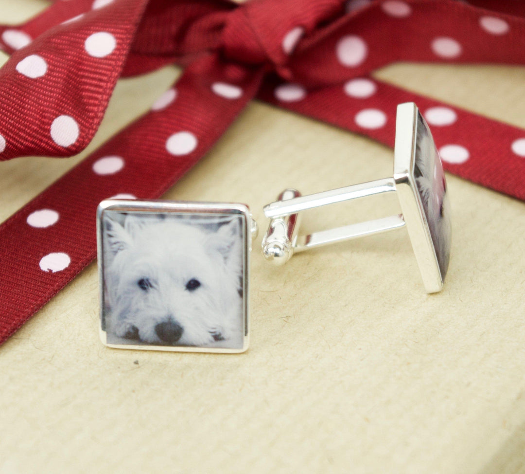 Cufflink Man Cufflinks - Personalised Personalised Dog Photo Cufflinks - Any Pet Photo Cufflinks