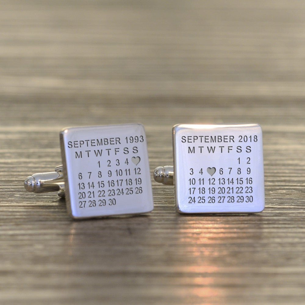 Cufflink Man Cufflinks - Personalised Personalised Engraved Calendar Cufflinks