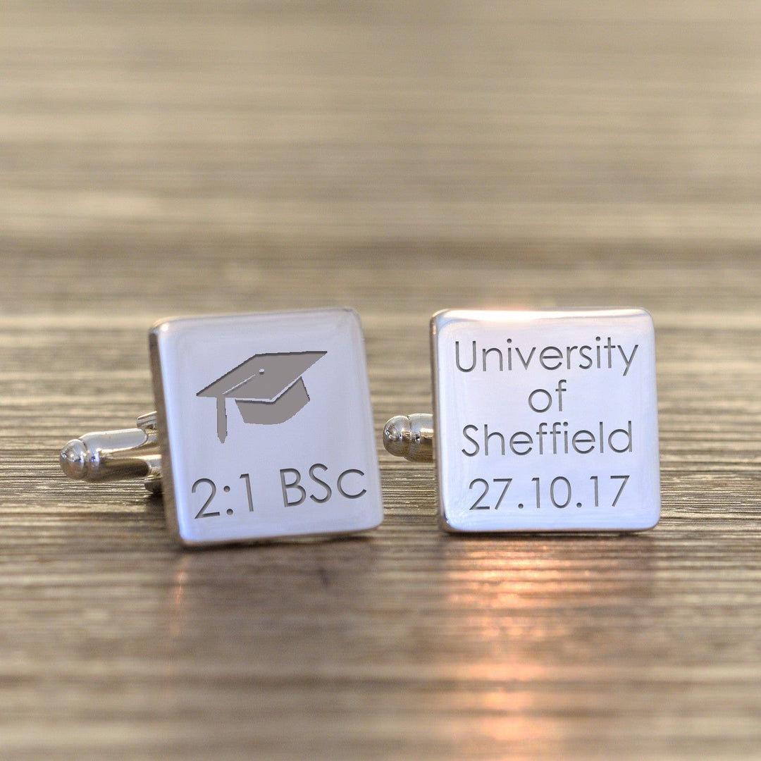 Cufflink Man Cufflinks - Personalised Personalised Engraved Degree Graduation Cufflinks