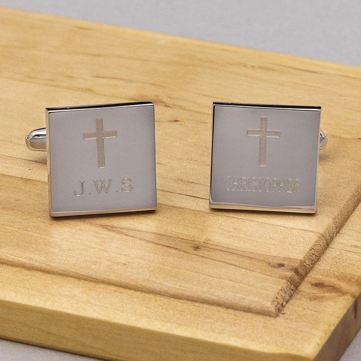 Cufflink Man Cufflinks - Personalised Personalised Engraved Holy Cross cufflinks