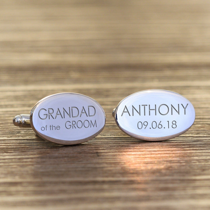 Cufflink Man Cufflinks - Personalised Personalised Engraved Oval Wedding Party Role Cufflinks