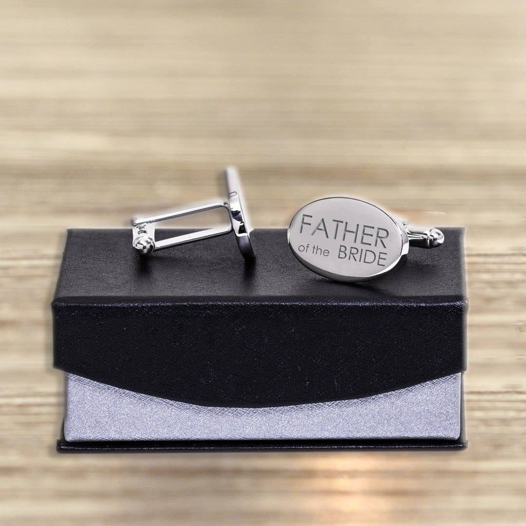 Cufflink Man Cufflinks - Personalised Personalised Engraved Oval Wedding Party Role Cufflinks