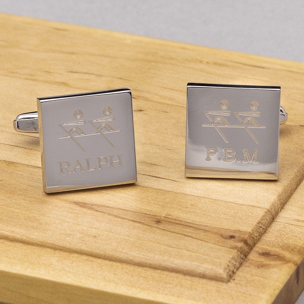 Cufflink Man Cufflinks - Personalised Personalised Engraved Rowing Cufflinks