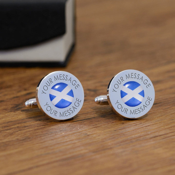 Cufflink Man Cufflinks - Personalised Personalised Engraved Scottish Flag Cufflinks