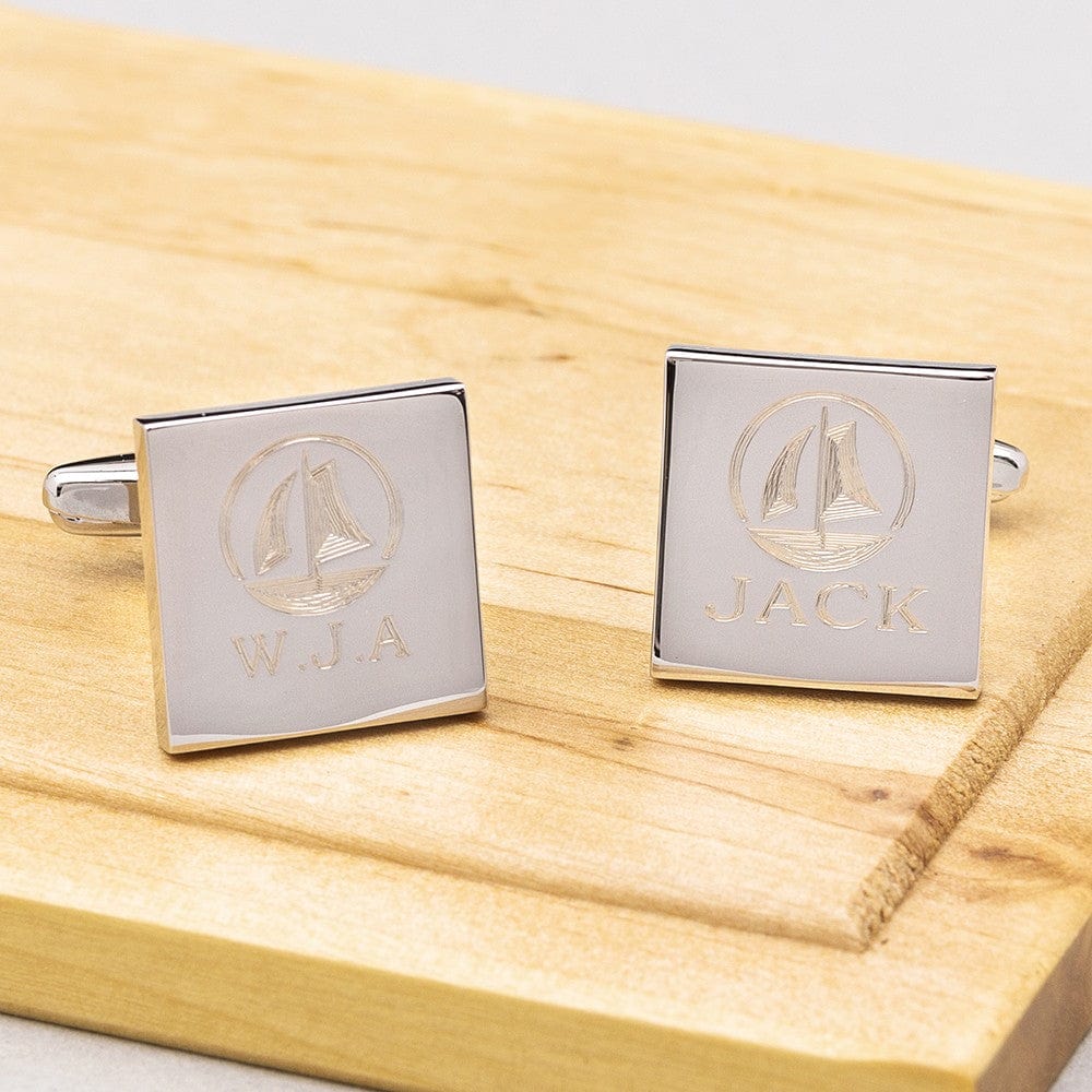 Cufflink Man Cufflinks - Personalised Personalised Engraved Yachting cufflinks