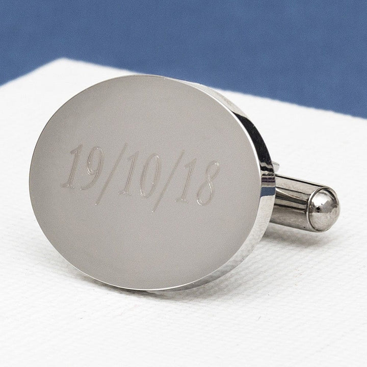 Cufflink Man Cufflinks - Personalised Personalised Groom Cufflinks - Oval & Engraved