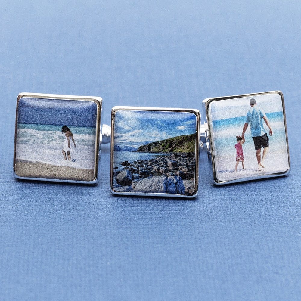 Cufflink Man Cufflinks - Personalised Personalised Holiday Photo Cufflinks - Any Holiday Photo On Cufflinks