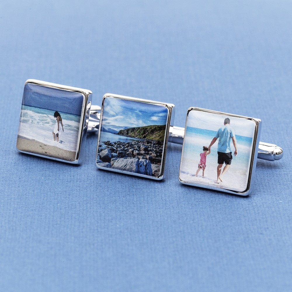 Cufflink Man Cufflinks - Personalised Personalised Holiday Photo Cufflinks - Any Holiday Photo On Cufflinks