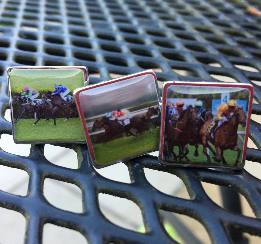 Cufflink Man Cufflinks - Personalised Personalised Horse Racing Cufflinks - Horse Racing Colours on Cufflinks