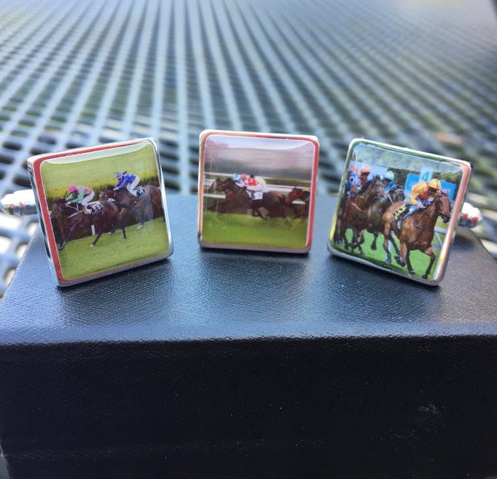 Cufflink Man Cufflinks - Personalised Personalised Horse Racing Cufflinks - Horse Racing Colours on Cufflinks