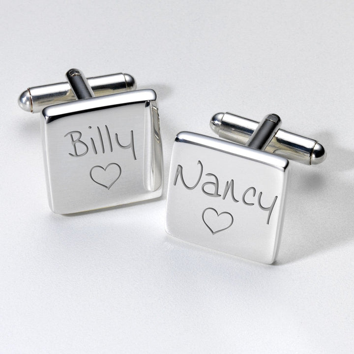 Cufflink Man Cufflinks - Personalised Personalised Loving Heart Cufflinks | Valentine's Day Idea