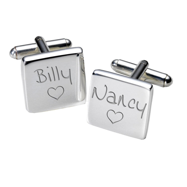 Cufflink Man Cufflinks - Personalised Personalised Loving Heart Cufflinks | Valentine's Day Idea