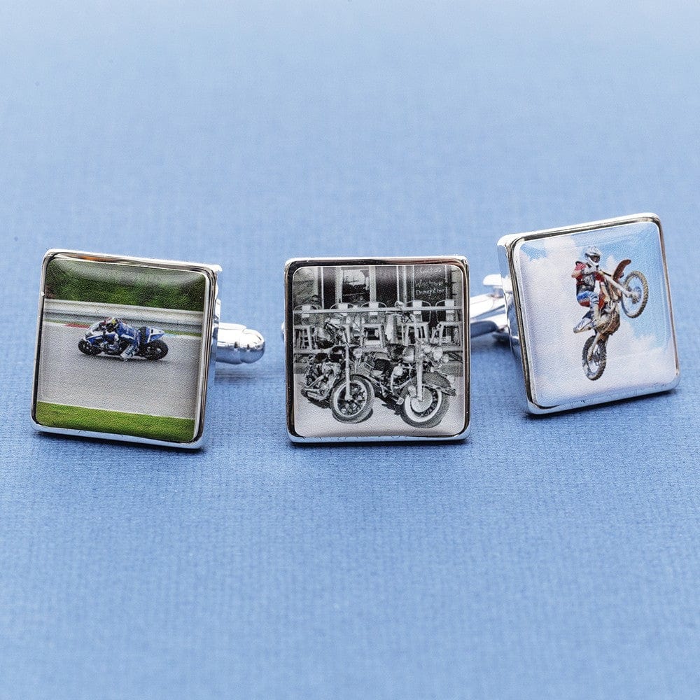 Cufflink Man Cufflinks - Personalised Personalised Motorbike Photo Cufflinks - Your Bike on Cufflinks