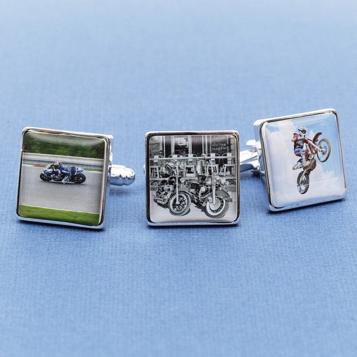 Cufflink Man Cufflinks - Personalised Personalised Motorbike Photo Cufflinks - Your Bike on Cufflinks