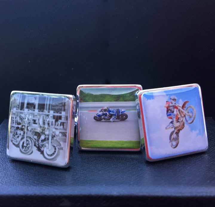 Cufflink Man Cufflinks - Personalised Personalised Motorbike Photo Cufflinks - Your Bike on Cufflinks