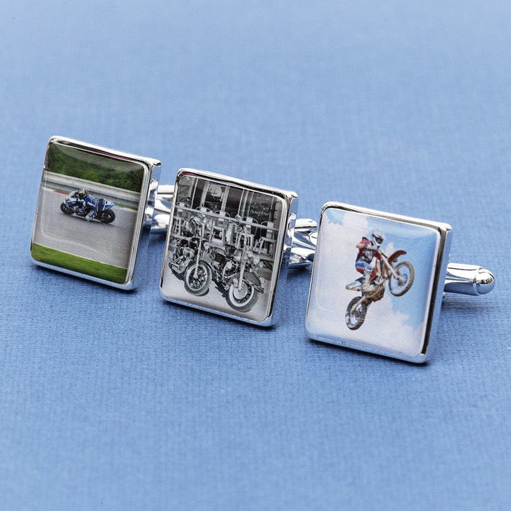 Cufflink Man Cufflinks - Personalised Personalised Motorbike Photo Cufflinks - Your Bike on Cufflinks