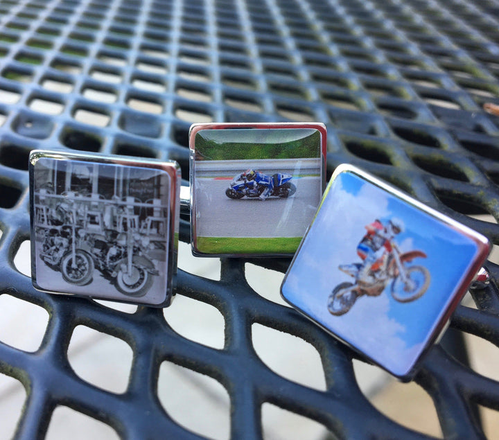 Cufflink Man Cufflinks - Personalised Personalised Motorbike Photo Cufflinks - Your Bike on Cufflinks