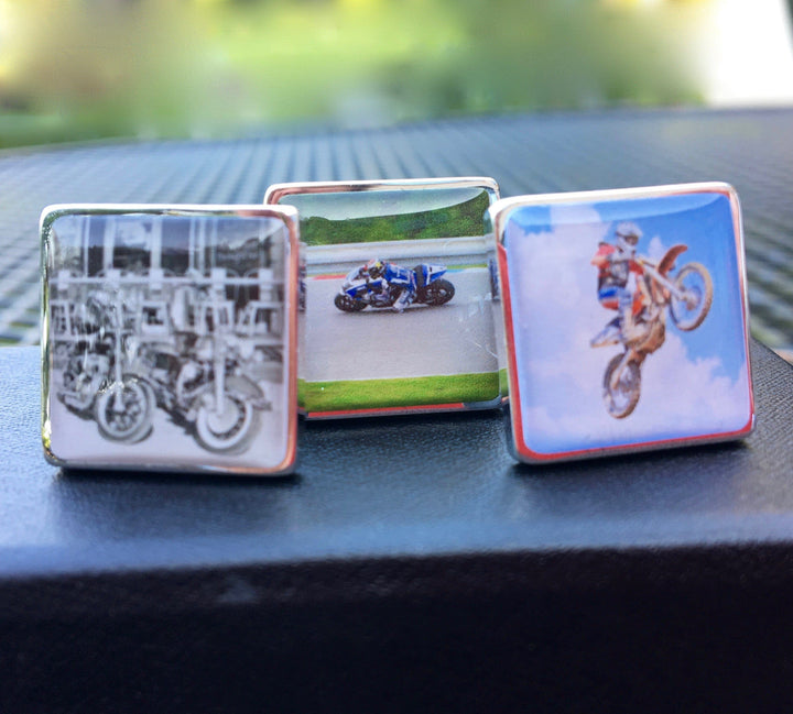 Cufflink Man Cufflinks - Personalised Personalised Motorbike Photo Cufflinks - Your Bike on Cufflinks