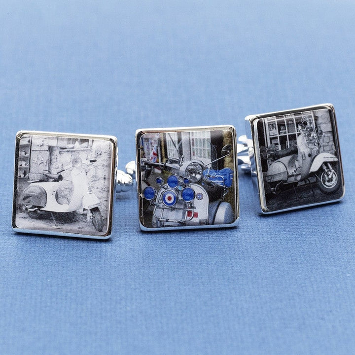 Cufflink Man Cufflinks - Personalised Personalised Scooter Photo Cufflinks - Your Vespa or Lambretta on Cufflinks