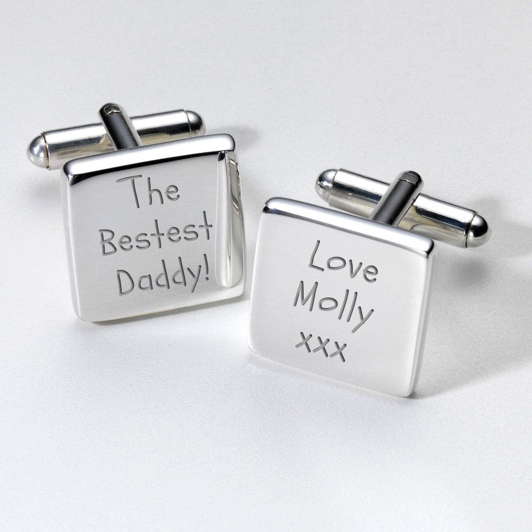 Cufflink Man Cufflinks - Personalised Personalised 'The Bestest Daddy' Engraved Cufflinks