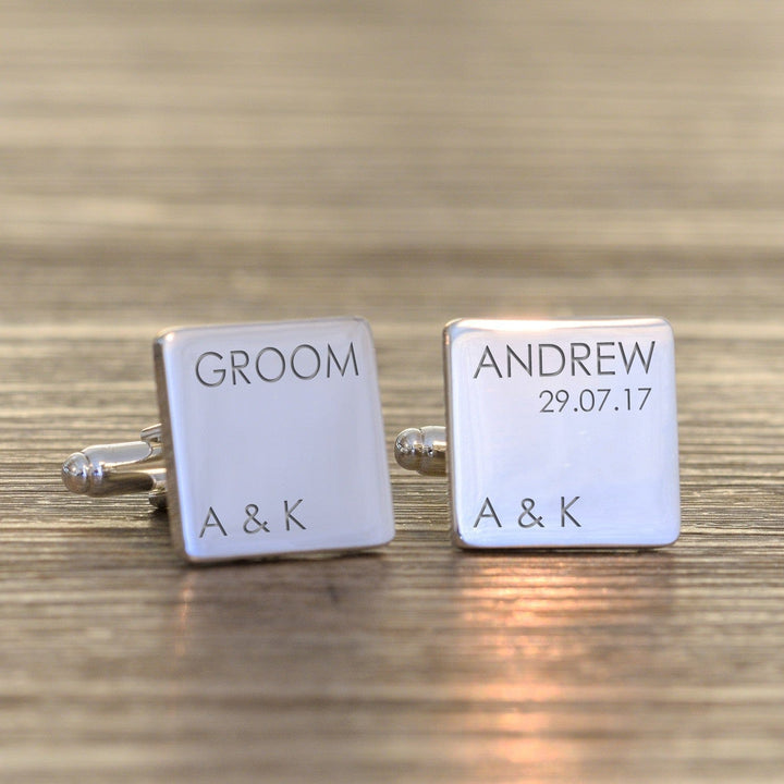 Cufflink Man Cufflinks - Personalised Personalised Wedding Party Role Engraved Cufflinks