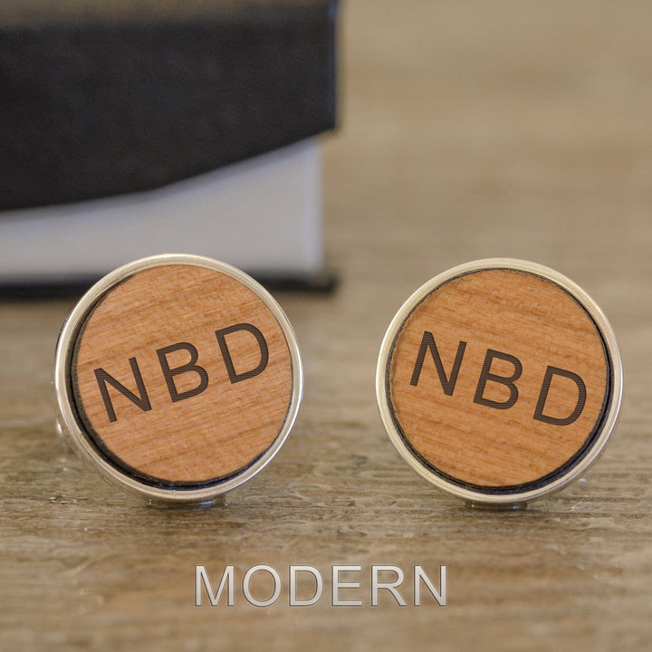 Cufflink Man Cufflinks - Personalised Personalised Wooden Initials Cufflinks