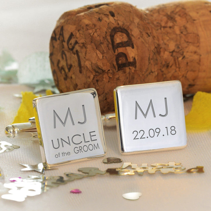 Cufflink Man Cufflinks - Personalised Square Engraved Wedding Role Cufflinks