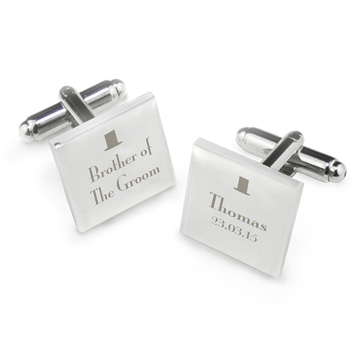 Cufflink Man Cufflinks - Personalised Top Hat Brother of the Groom Cufflinks