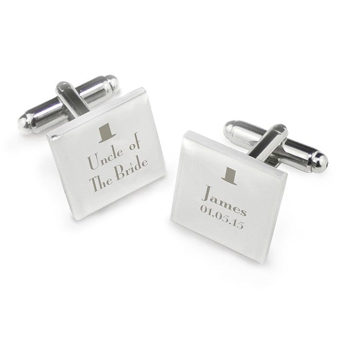 Cufflink Man Cufflinks - Personalised Top Hat Uncle of the Bride Cufflinks