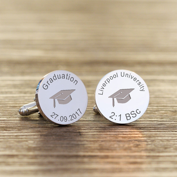 Cufflink Man Cufflinks - Personalised University Degree - Engraved Graduation Cufflinks