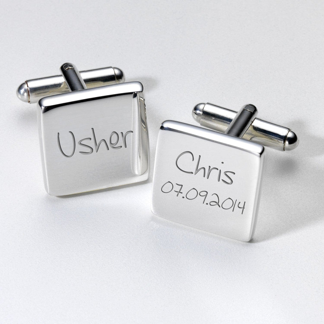 Cufflink Man Cufflinks - Personalised Usher Engraved Personalised Wedding Cufflinks