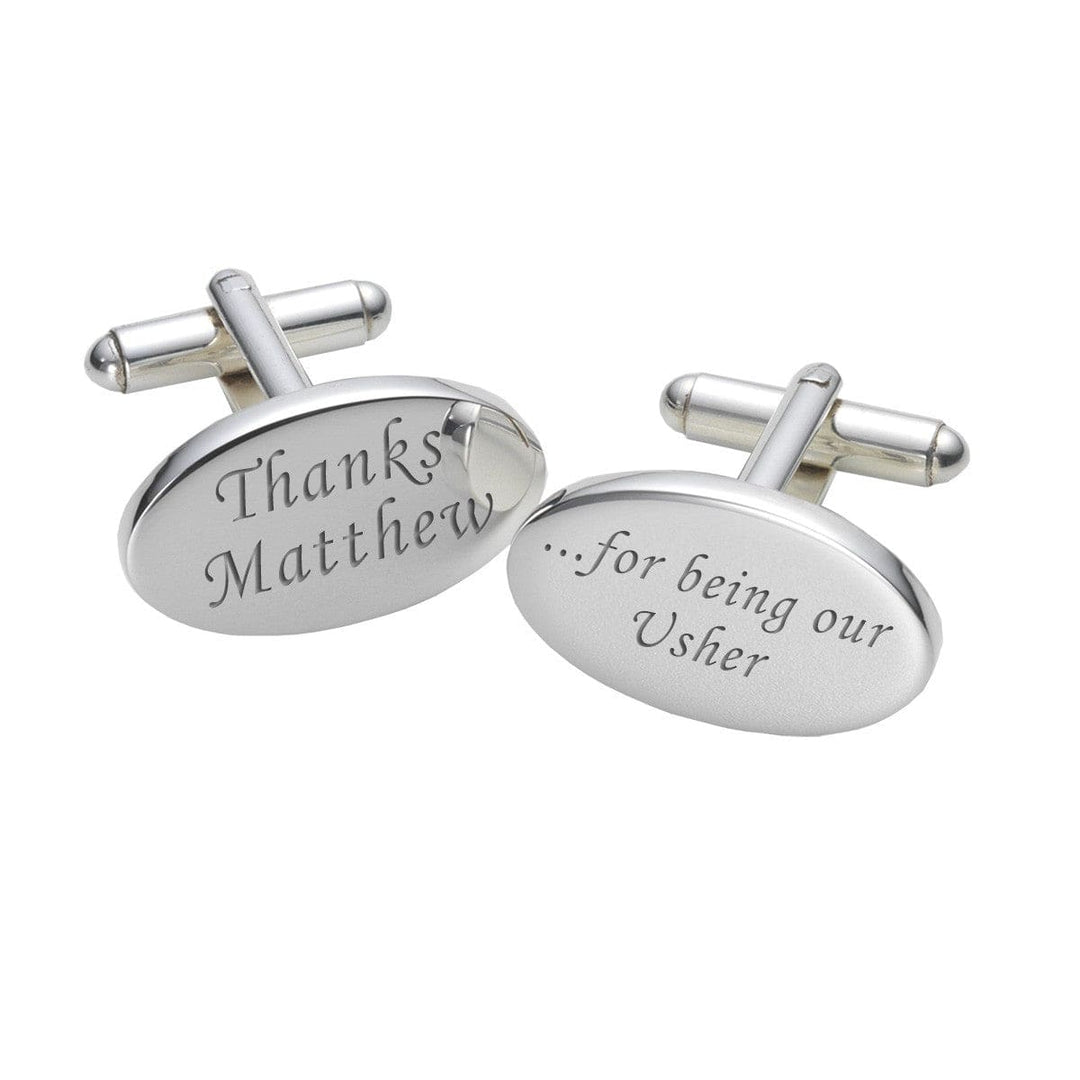 Cufflink Man Cufflinks - Personalised Usher 'Thank You' Personalised Engraved Cufflinks