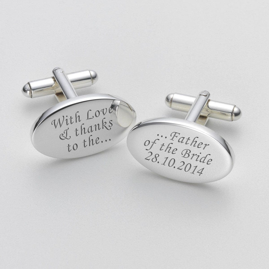 Cufflink Man Cufflinks - Personalised With love & thanks to the... Father of the Bride Engraved Wedding Cufflinks