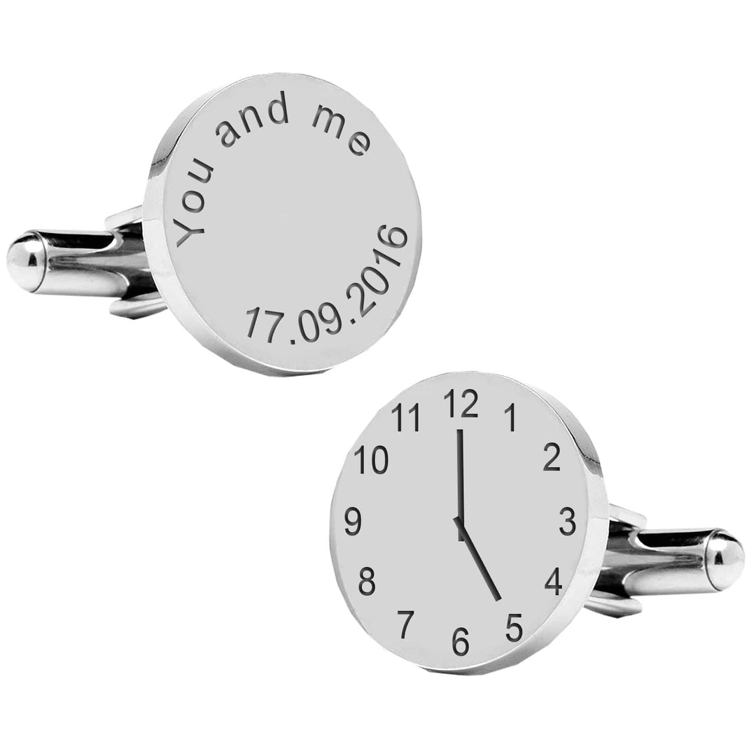 Cufflink Man Cufflinks - Personalised You and Me - Special Date & Time Engraved Wedding Cufflinks