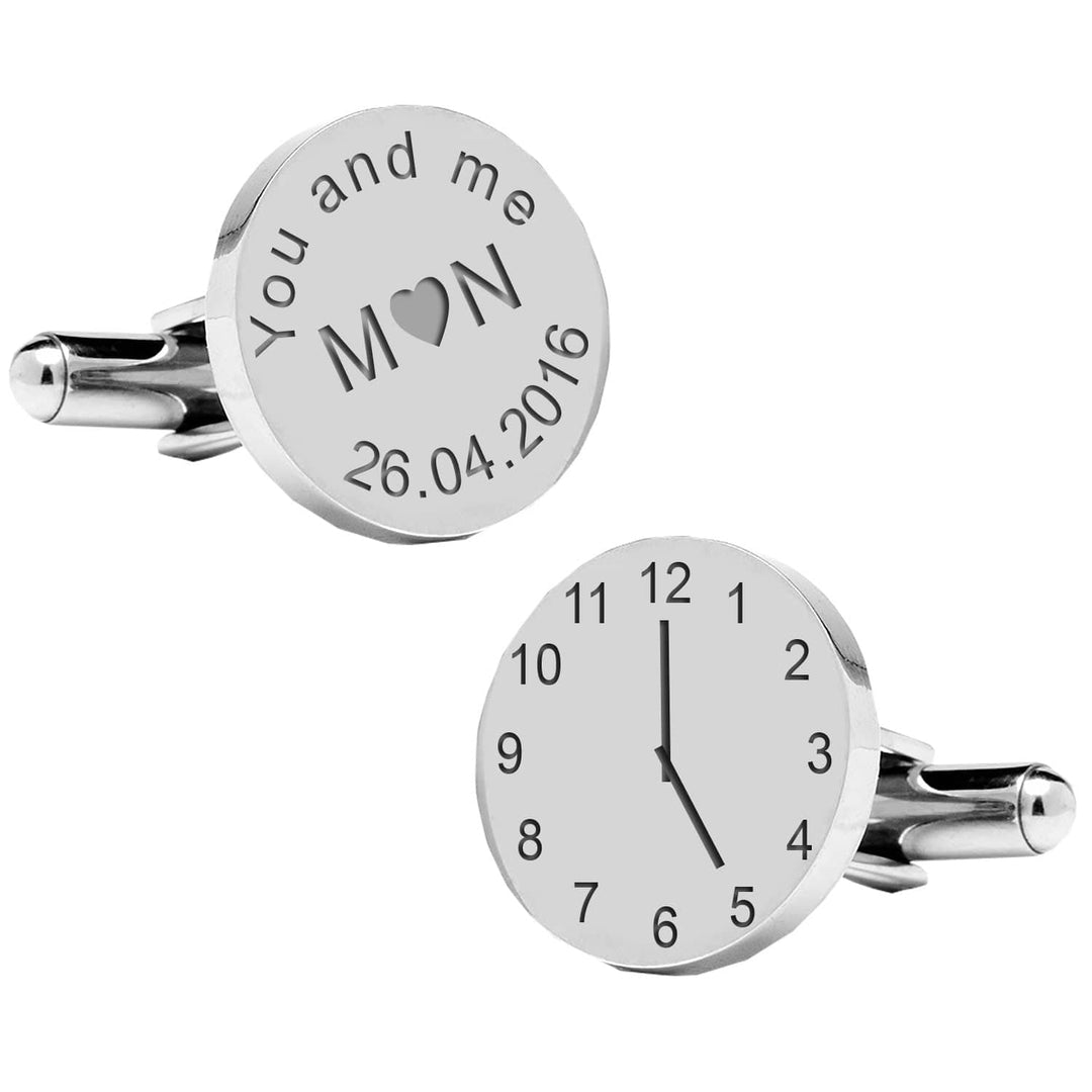 Cufflink Man Cufflinks - Personalised You and Me Special Time Engraved Wedding Cufflinks