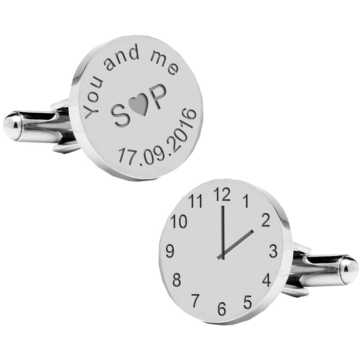 Cufflink Man Cufflinks - Personalised You and Me Special Time Engraved Wedding Cufflinks