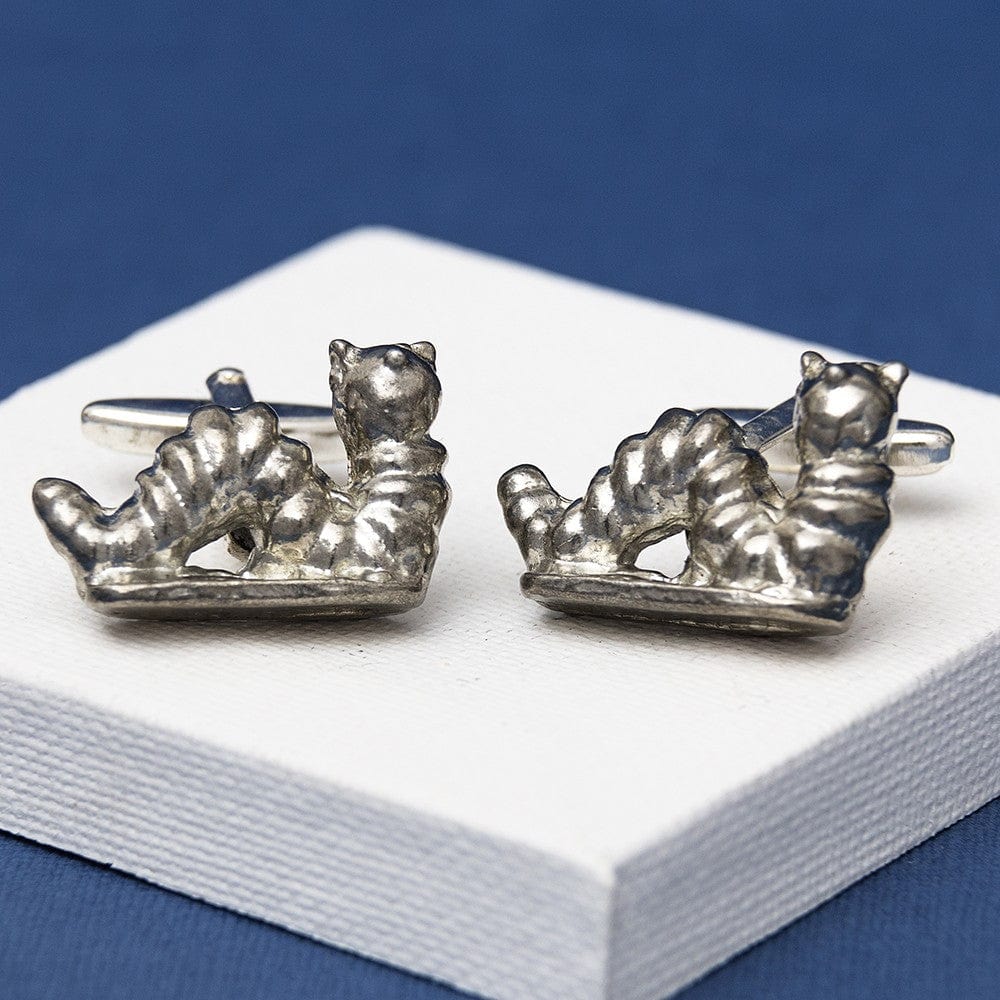 Cufflink Man Cufflinks Pewter Caterpillar Cufflinks