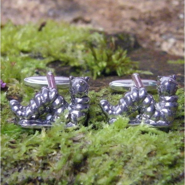 Cufflink Man Cufflinks Pewter Caterpillar Cufflinks